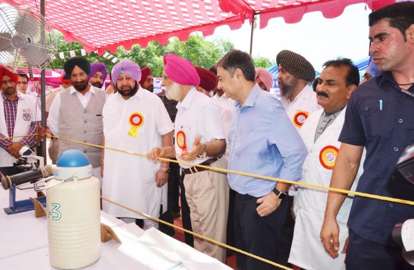 Capt. Amrinder Singh, Chief Minister of Punjab and Vice Chancellor visited the stalls in Pashu Palan Mela on 21-09-2019